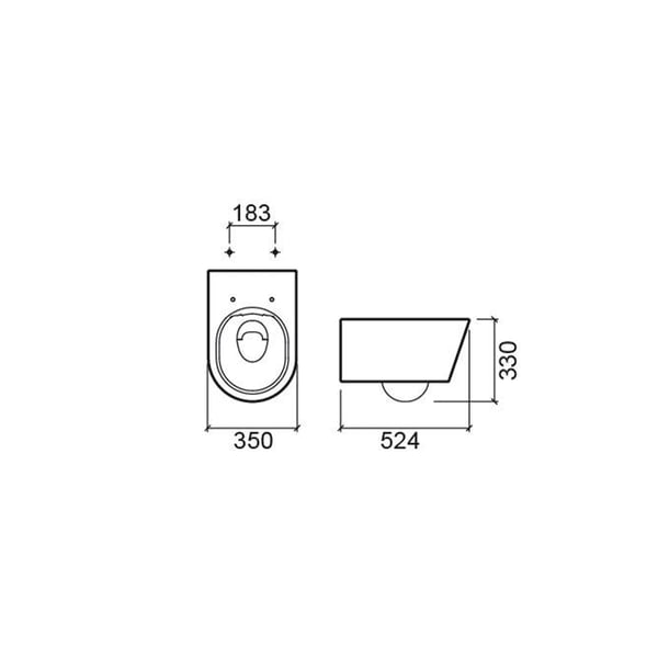 Λεκάνη κρεμαστή Urb.y 52 cm Rimflush Black Matt 140044264